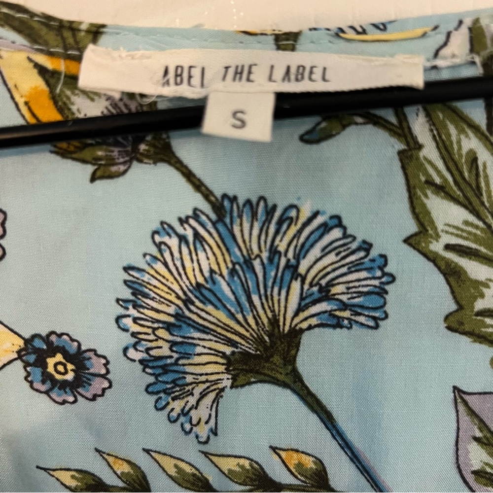 Anthropologie Abel the Label Osaka Blue Floral Midi Dress Size S, High-Low - Picture 6 of 8